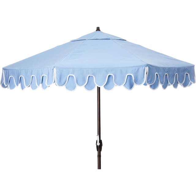 Phoebe Scallop Patio Umbrella, Light Blue