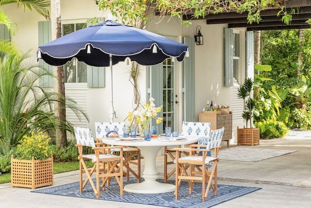 San Marco Patio Umbrella, Navy Sunbrella