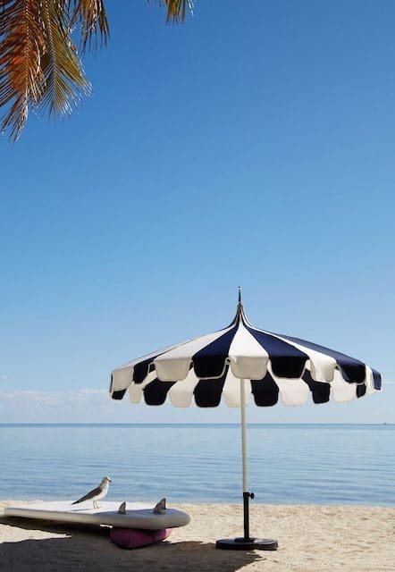 Pagoda Patio Umbrella, Navy/White