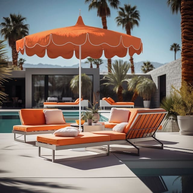 Billow Pagoda Patio Umbrella melon