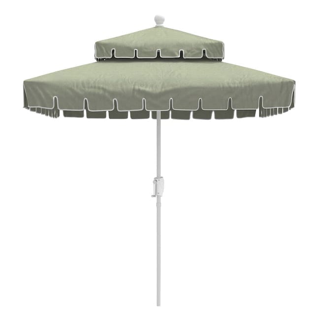 Liz Two-Tier Square Patio Umbrella, Cast Oasis