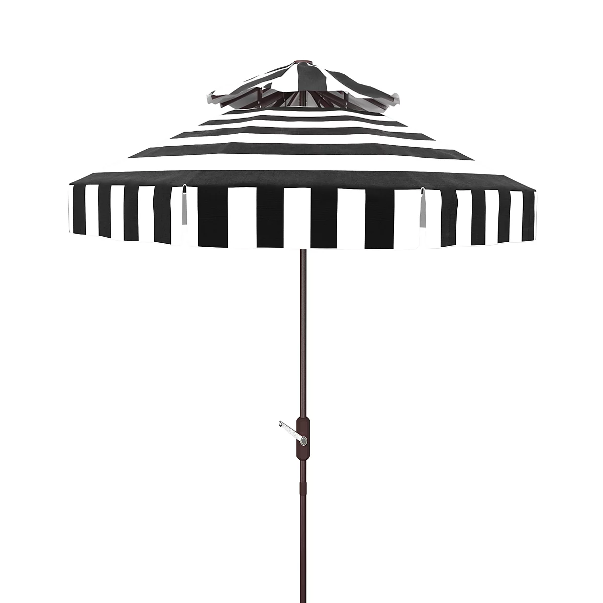 Safavieh Elsa Fashion 9 Ft Tabletop Umbrella BLACK WHITE