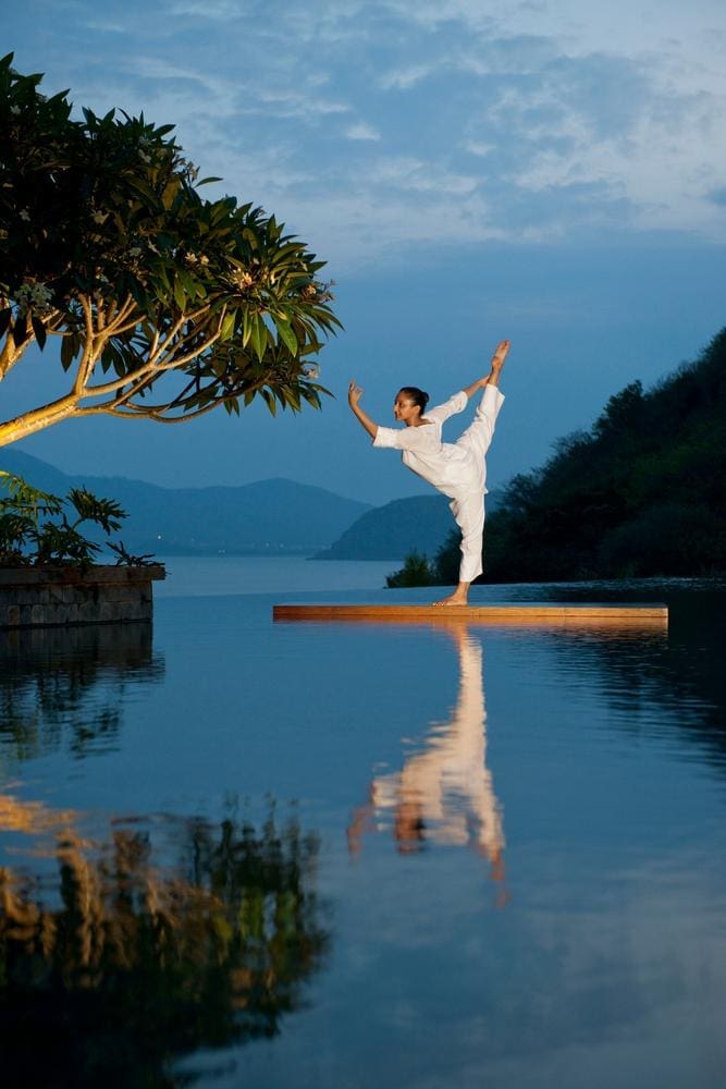 MANDARIN ORIENTAL Sanya China -- Yoga Pose Reflecting Pool