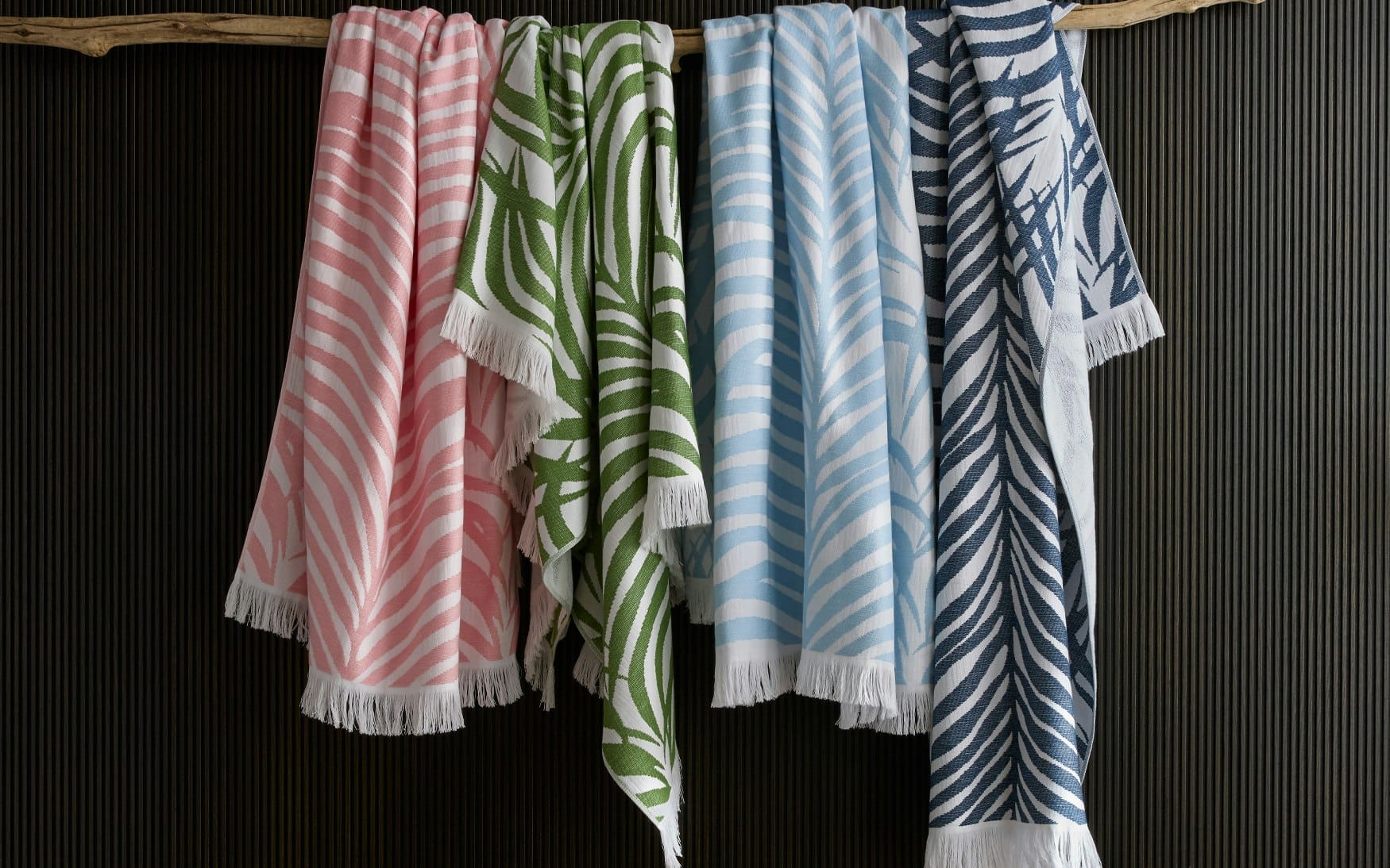 MATOUK Zebra Palm Beach Towel HANGING